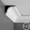 FC216-Flexible Decorative Polyurethane Crown Molding, Flexible, Primed White. Face: 7 FC216-Flexible Decorative Polyurethane Crown Molding, Flexible, Primed White. Face: 7