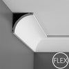 FC240-Flexible Plain Polyurethane Crown Molding, Flexible, Primed White. Face: 4-1/2 FC240-Flexible Plain Polyurethane Crown Molding, Flexible, Primed White. Face: 4-1/2