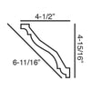 FC333-Flexible Plain Polyurethane Crown Molding, Flexible, Primed White. Face: 6-11/16