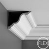 FC334-Flexible Plain Polyurethane Crown Molding, Flexible, Primed White. Face: 9-11/16 FC334-Flexible Plain Polyurethane Crown Molding, Flexible, Primed White. Face: 9-11/16