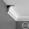 FC402-Flexible Decorative Polyurethane Crown Molding, Flexible, Primed White. Face: 5-9/16