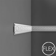 FP7030-Flexible Decorative Polyurethane Panel Molding, Flexible, Primed White. Length: 78-3/4