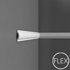 FP9901-Flexible Plain Polyurethane Panel Molding, Flexible, Primed White. Length: 78-3/4