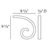 G74R-Luxxus Contemporary Polyurethane Maxi Curl, Decorative Element Left. G74R-Luxxus Contemporary Polyurethane Maxi Curl, Decorative Element Left.