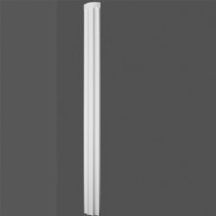 K1001-Luxxus Classic Polyurethane Fluted Half Column, Primed White. Width: 6-11/16