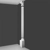 K1001-Luxxus Classic Polyurethane Fluted Half Column, Primed White. Width: 6-11/16