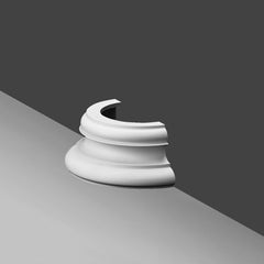 K1151-Luxxus Classic Duropolymer Half Column Base, Primed White. Width: 12-5/8