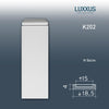 K202-Luxxus Classic Polyurethane Plinth Block For K200, Primed White. Width: 7-5/16 K202-Luxxus Classic Polyurethane Plinth Block For K200, Primed White. Width: 7-5/16