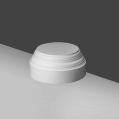 K2132-Luxxus Classic Polyurethane Whole Column Base, Primed White. Width: 16-15/16