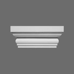 K241-Luxxus Classic Polyurethane Capital for K240, Primed White. Width: 15-3/4