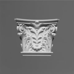 K251-Luxxus Classic Polyurethane Capital For Pilaster K250, Primed White. Width: 16-15/16