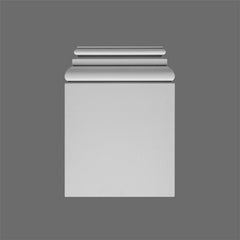 K254-Luxxus Classic Polyurethane Plinith Block For K240 and K250, Primed White. Width: 15-3/8