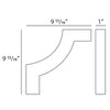 P-101A-Luxxus Decorative Polyurethane Corner Panel Molding For P1020, Primed White. Length: 9-13/16 P-101A-Luxxus Decorative Polyurethane Corner Panel Molding For P1020, Primed White. Length: 9-13/16