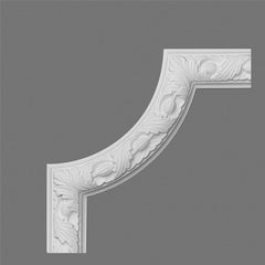 P-101A-Luxxus Decorative Polyurethane Corner Panel Molding For P1020, Primed White. Length: 9-13/16