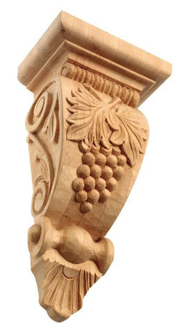 Corbel with Grapes - lion corbels, island corbels, acanthus corbel, cherry corbel, red oak corbel, mission corbel, contemporary corbels