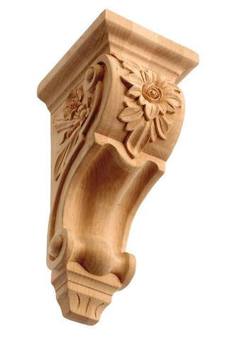 Corbel with floral - lion corbels, island corbels, acanthus corbel, cherry corbel, red oak corbel, mission corbel, contemporary corbels