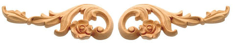 Scroll - woodcraft, wooden scrolls, woodworking joints, embossed wood appliques, oak rosettes, cabinet onlays