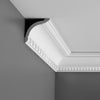 CX129 - Axxent Decorative Duropolymer Crown Molding, Primed White. Face: 5-1/4