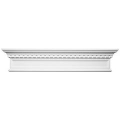 D120-Luxxus Classic Polyurethane Door Pediment, Primed White. Width: 48-13/16
