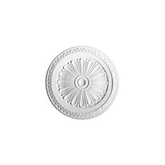 R-14-Luxxus Decorative Polyurethane Ceiling Medallion, Primed White. Diameter: 13-3/16