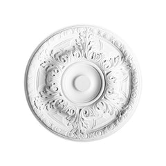 R-18-Luxxus Classic Polyurethane Ceiling Medallion, Primed White. Diameter: 19-5/16