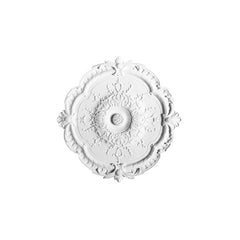 R-31-Luxxus Decorative Polyurethane Ceiling Medallion, Primed White. Diameter: 15-3/16