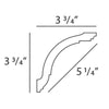 CX128 - Axxent Decorative Duropolymer Crown Molding, Primed White. Face: 5-1/4