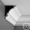 FC301-Flexible Decorative Polyurethane Crown Molding, Flexible, Primed White. Face: 8-11/16