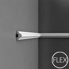 FP4020-Flexible Plain Polyurethane Panel Molding, Flexible, Primed White. Length: 78-3/4