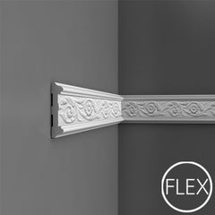 FP7020-Flexible Decorative Polyurethane Panel Molding, Flexible, Primed White. Length: 78-3/4