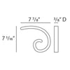 G73R-Luxxus Contemporary Polyurethane Mini Curl, Decorative Element Right.