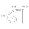 G74L-Luxxus Contemporary Polyurethane Maxi Curl, Decorative Element Right.