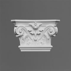 K201L/R-Luxxus Classic Polyurethane Pair of Pilaster Capitals for  K200, Primed White. Width: 9-1/16
