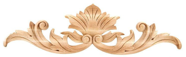 Haofy 4Pcs 25x6cm Flower Wood Carved Applique Wooden Onlay