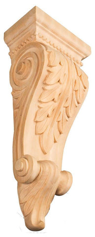 Acanthus Leaf Corbel - modern corbels, contemporary corbels, wood carved animals, embossed wood carvings, kitchen island corbels