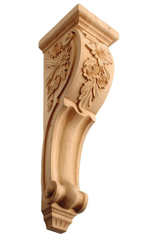 Corbel with Floral - exterior corbels, interior corbels, hand curved corbels, large , medium , small and mini corbals, corbels for sale