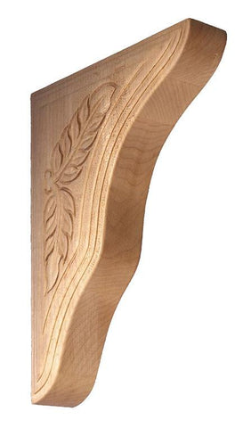 Acanthus Leaf Corbel - wood brackets, wooden shelf brackets, countertop brackets, decorative brackets.